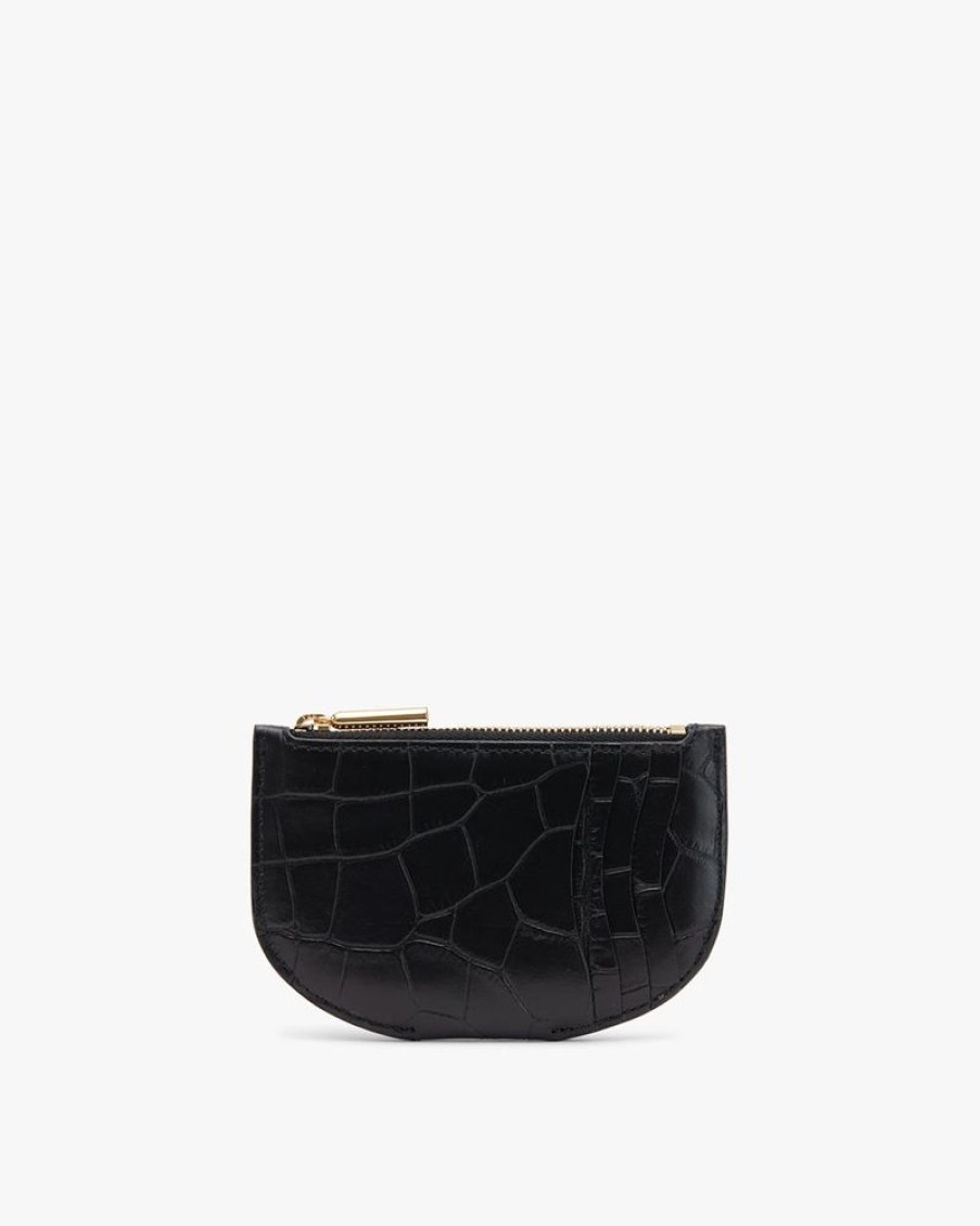 Small Leather Goods Cuyana | Cardholder (Croco) Black