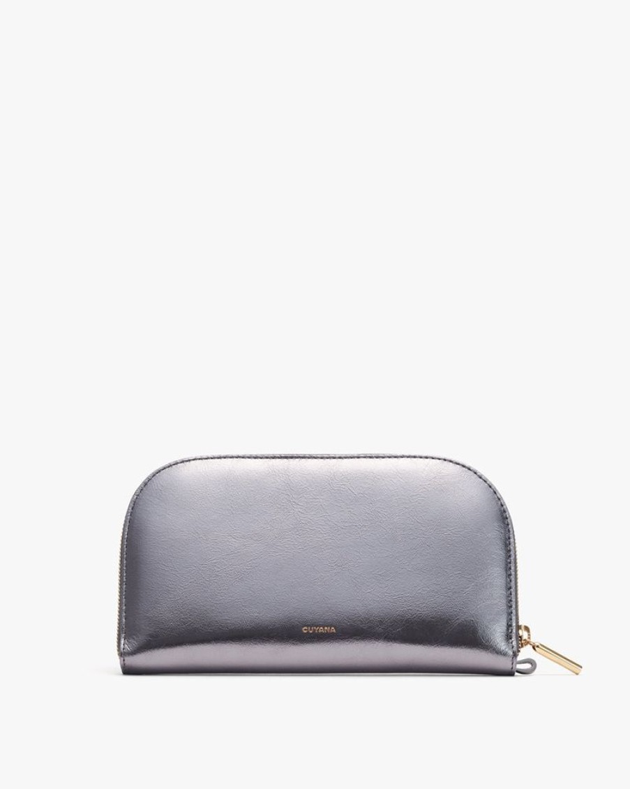 Small Leather Goods Cuyana | Duo Zip Wallet (Shimmer) Anthracite