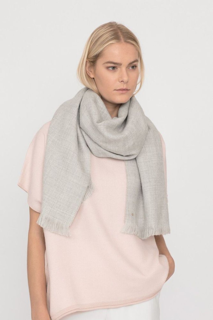 Accessories Cuyana | Alpaca Scarf Light Heather Grey