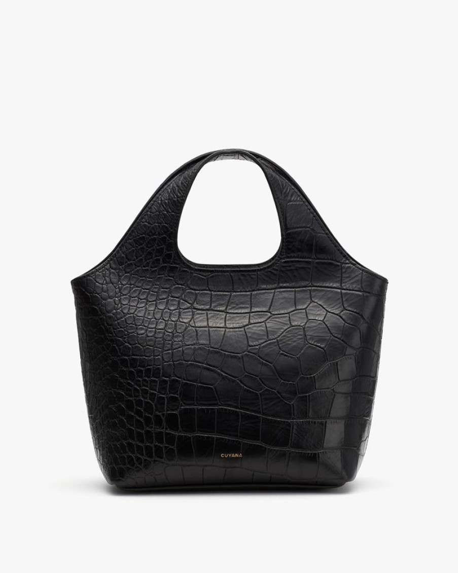 Bags Cuyana | Mini System Tote (Croco) Black