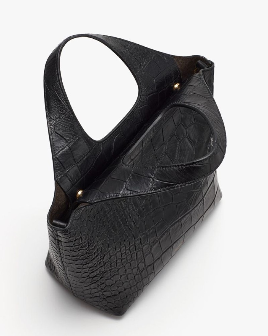 Bags Cuyana | Mini System Tote (Croco) Black