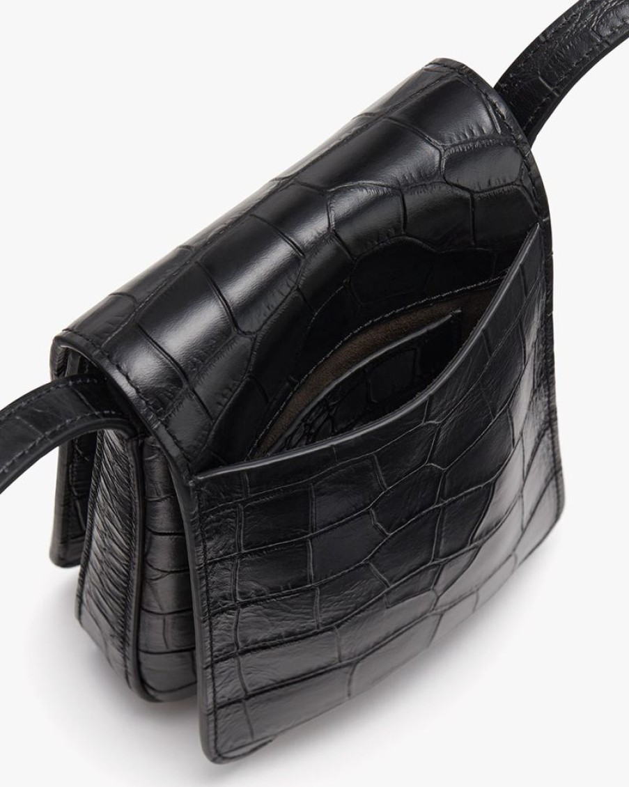 Bags Cuyana | Concertina Phone Bag (Croco) Black