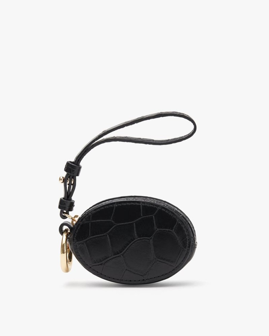 Small Leather Goods Cuyana | Airpod Case (Croco) Black