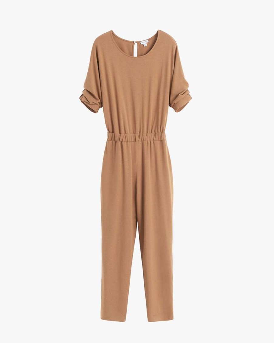 Clothing Cuyana | Open-Back Jumpsuit Camel