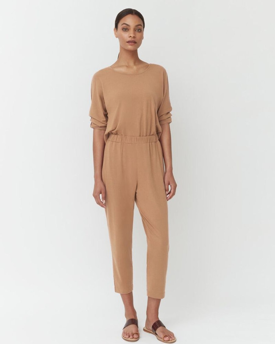 Clothing Cuyana | Open-Back Jumpsuit Camel