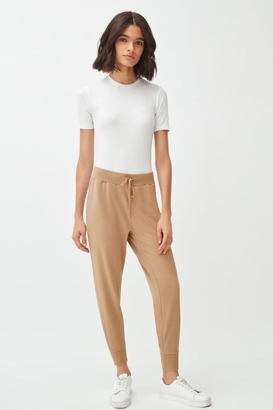 Clothing Cuyana | French Terry Tapered Lounge Pant Camel