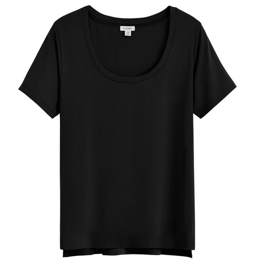 Clothing Cuyana | Pima Scoop Neck Tee Black