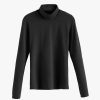 Clothing Cuyana | Slim Back Slit Turtleneck Tee Black