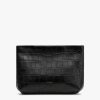 Small Leather Goods Cuyana | Mini Zipper Pouch (Croco) Black