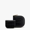 Small Leather Goods Cuyana | Duo Small Zip Wallet (Croco) Black