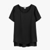 Clothing Cuyana | Washable Charmeuse High-Low Top Black