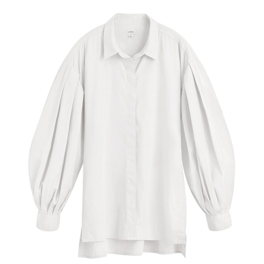 Clothing Cuyana | Poplin Balloon Sleeve Shirt White