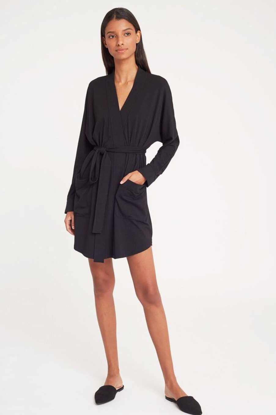 Clothing Cuyana | Organic Pima Robe Black