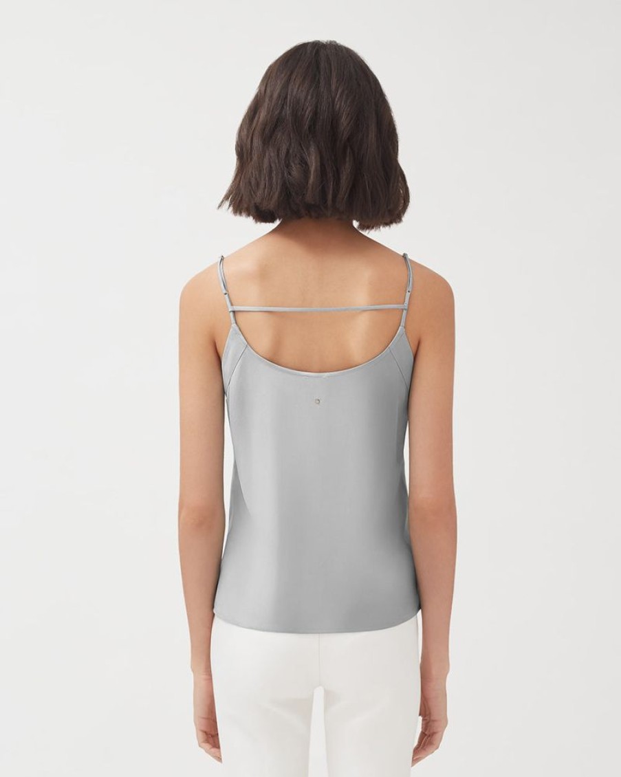 Clothing Cuyana | Washable Charmeuse Cami Silver