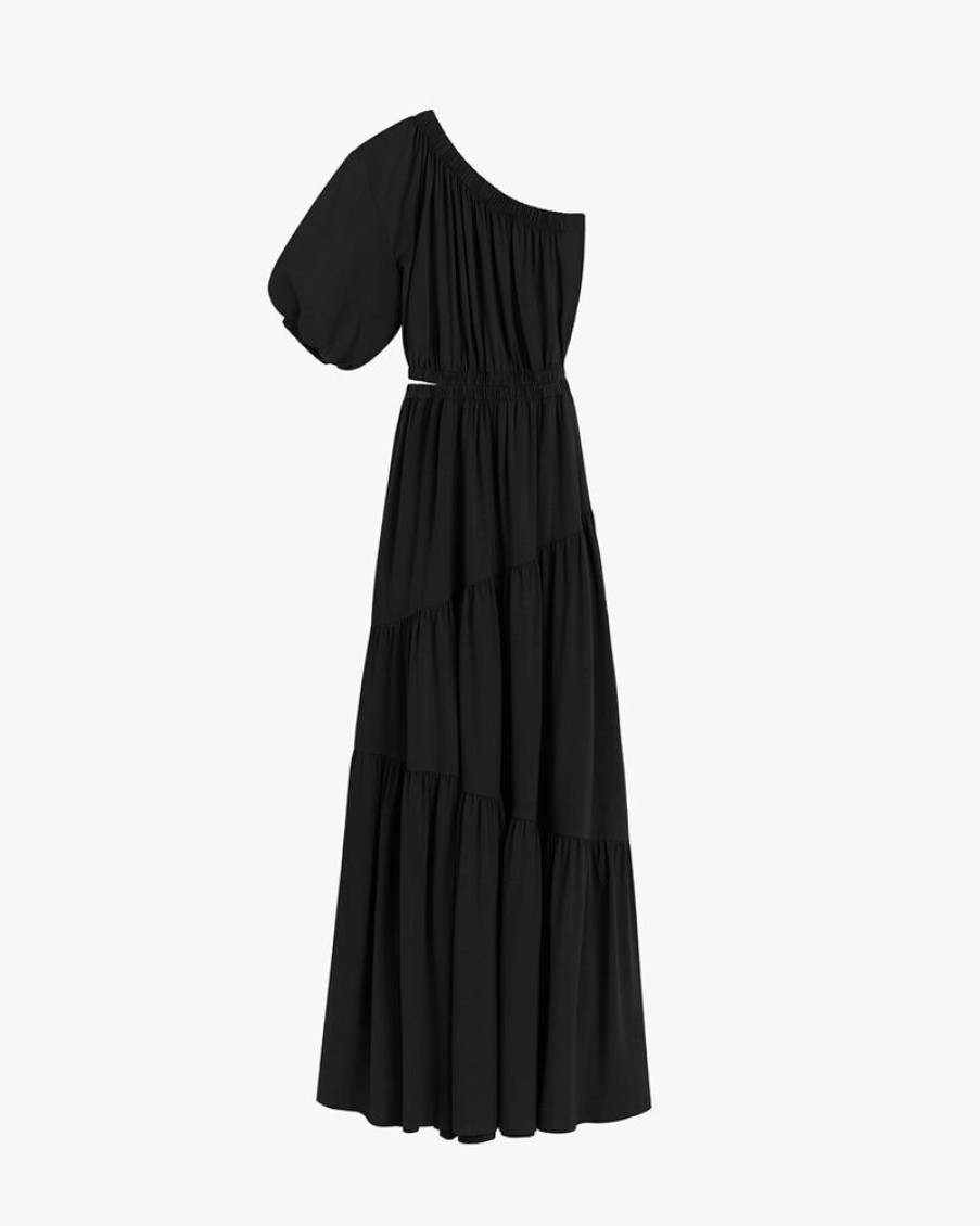 Clothing Cuyana | Gathered One Shoulder Dress Black