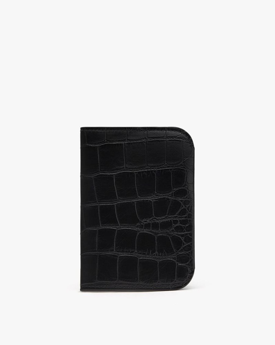 Small Leather Goods Cuyana | Passport Case (Croco) Black