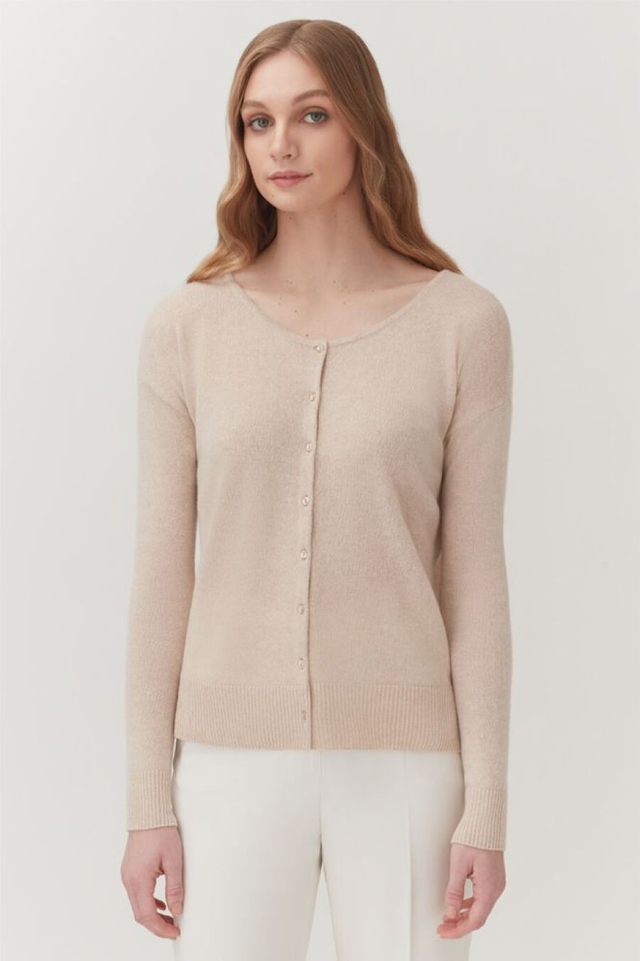 Clothing Cuyana | Single-Origin Cashmere Cardigan Beige