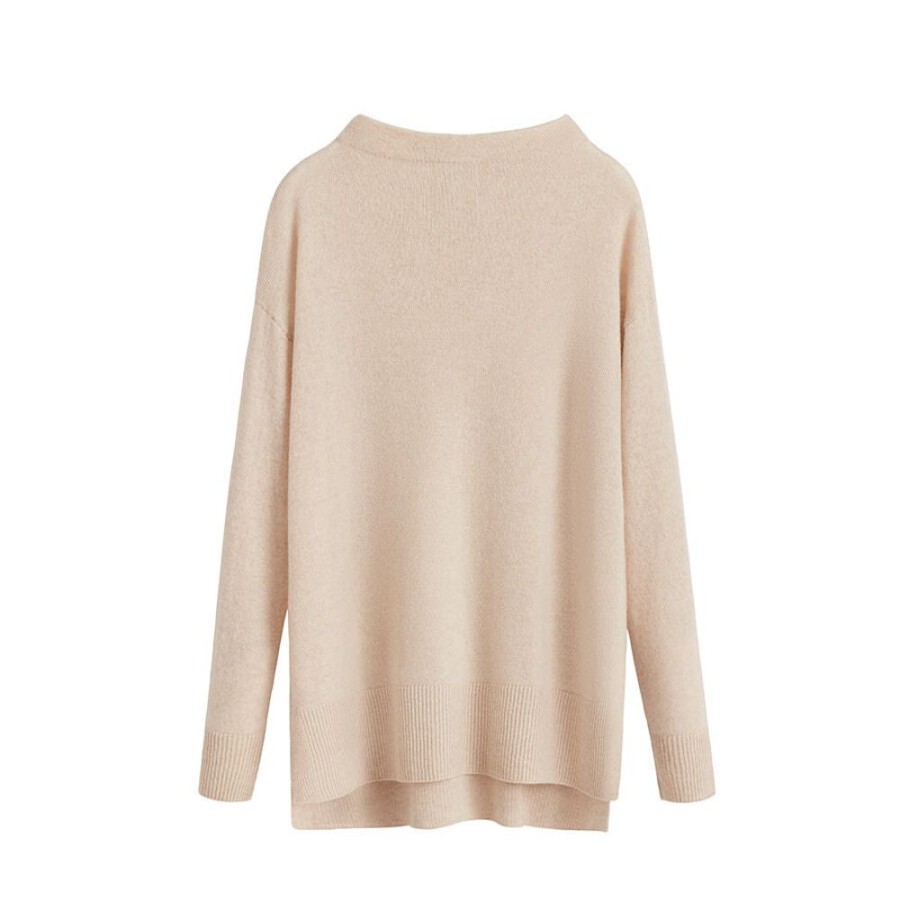 Clothing Cuyana | Single-Origin Cashmere Funnel Neck Sweater Beige