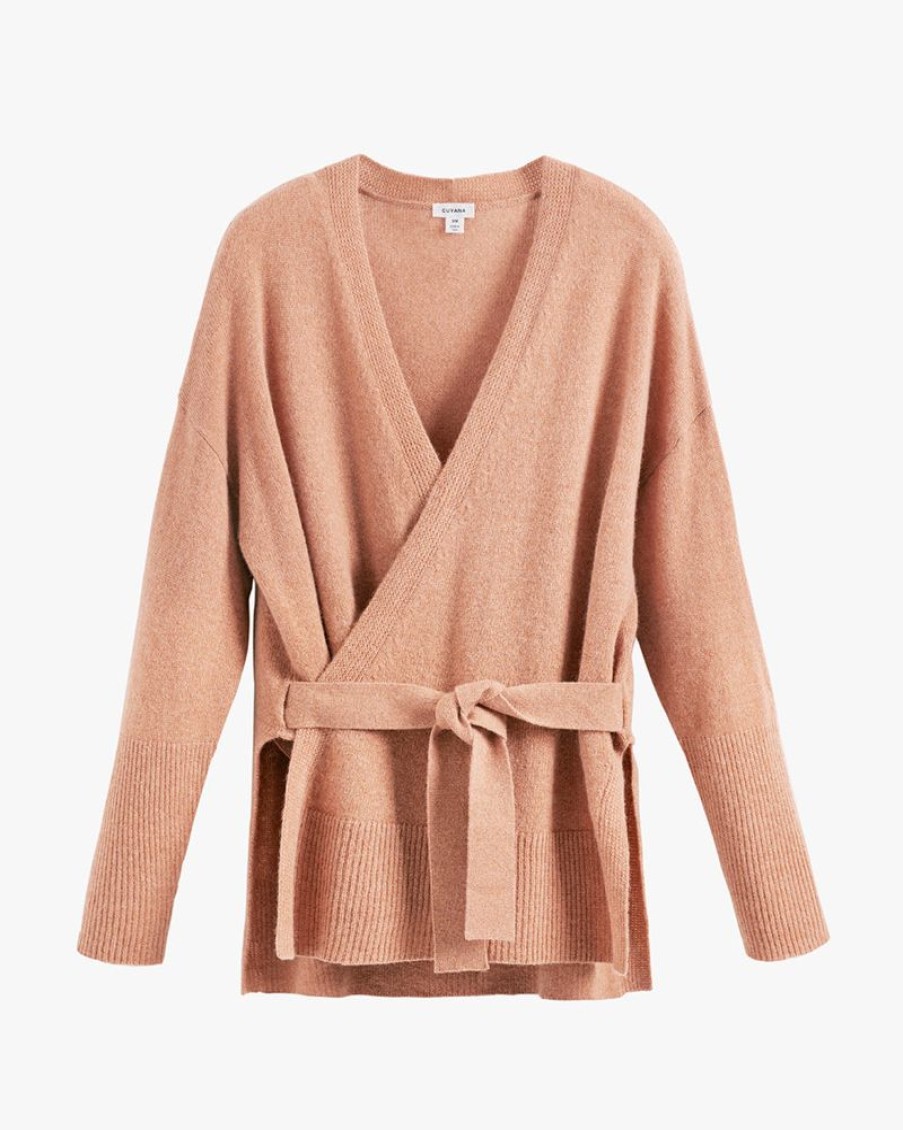 Clothing Cuyana | Single Origin Cashmere Wrap Sweater Apricot