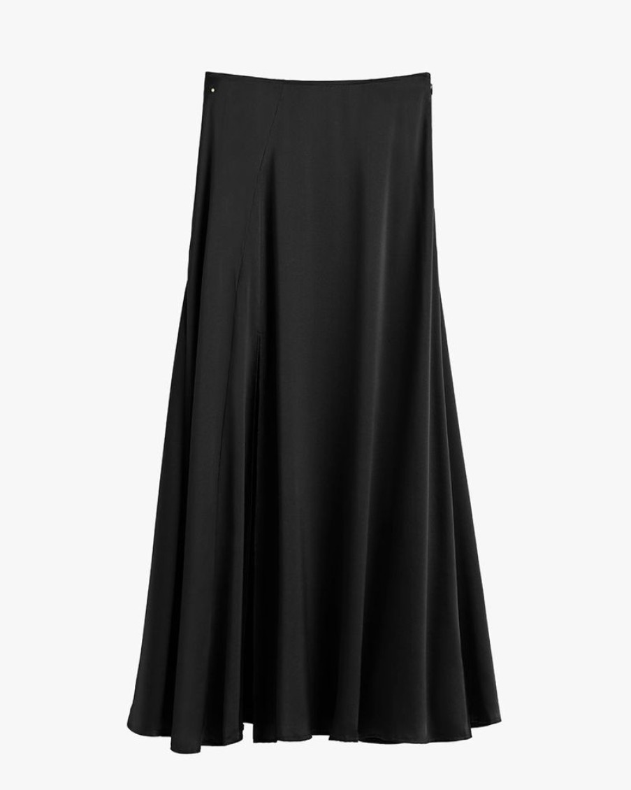 Clothing Cuyana | Washable Charmeuse Maxi Skirt Black