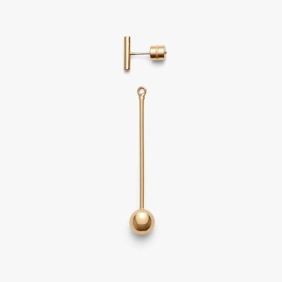 Accessories Cuyana | Bar Ear Jacket Earrings Gold