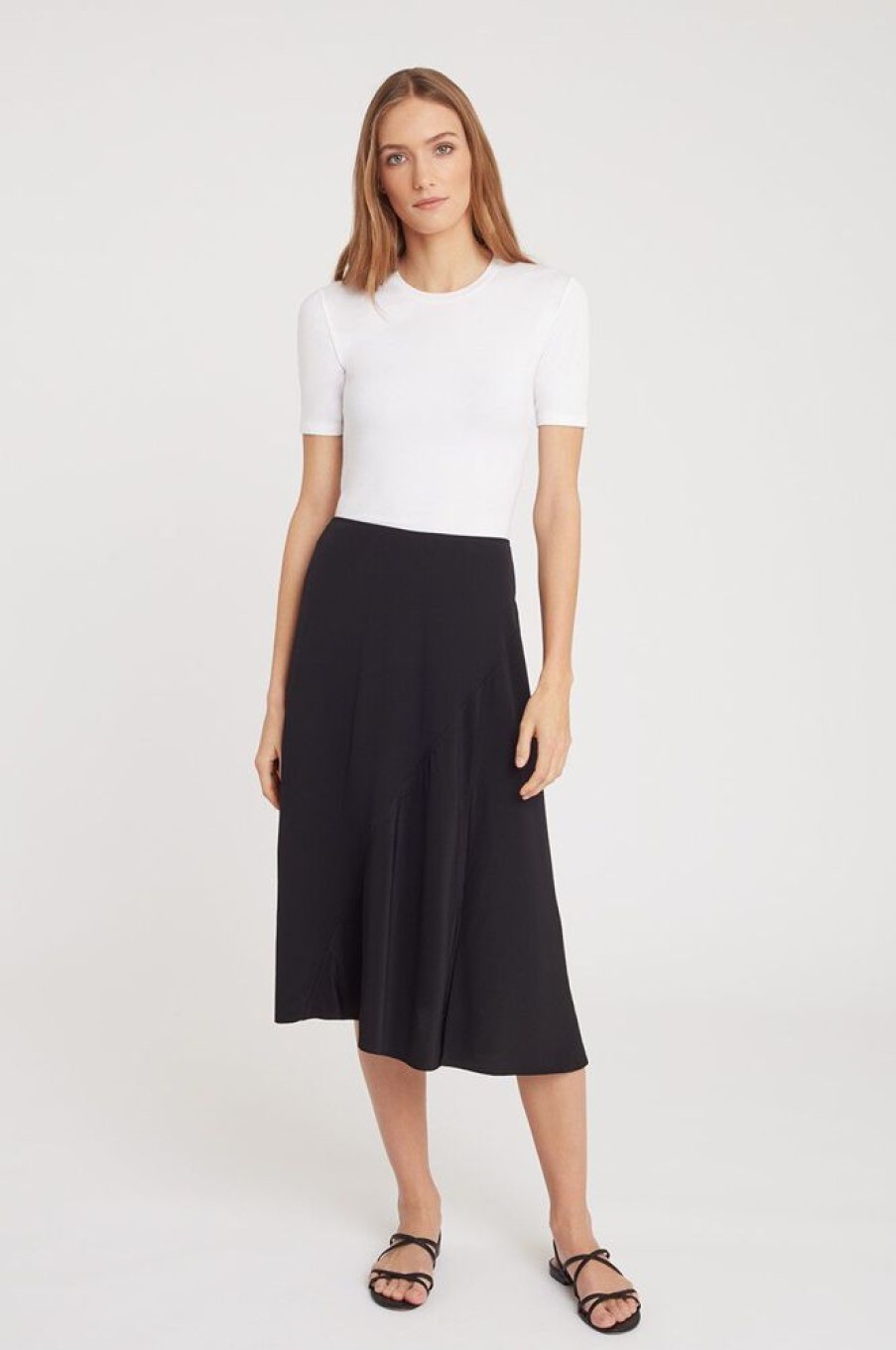 Clothing Cuyana | Silk Asymmetrical Skirt Black