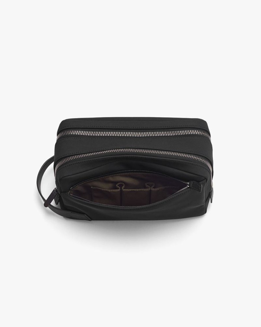 Small Leather Goods Cuyana | Mens Double Zip Toiletry Case Black