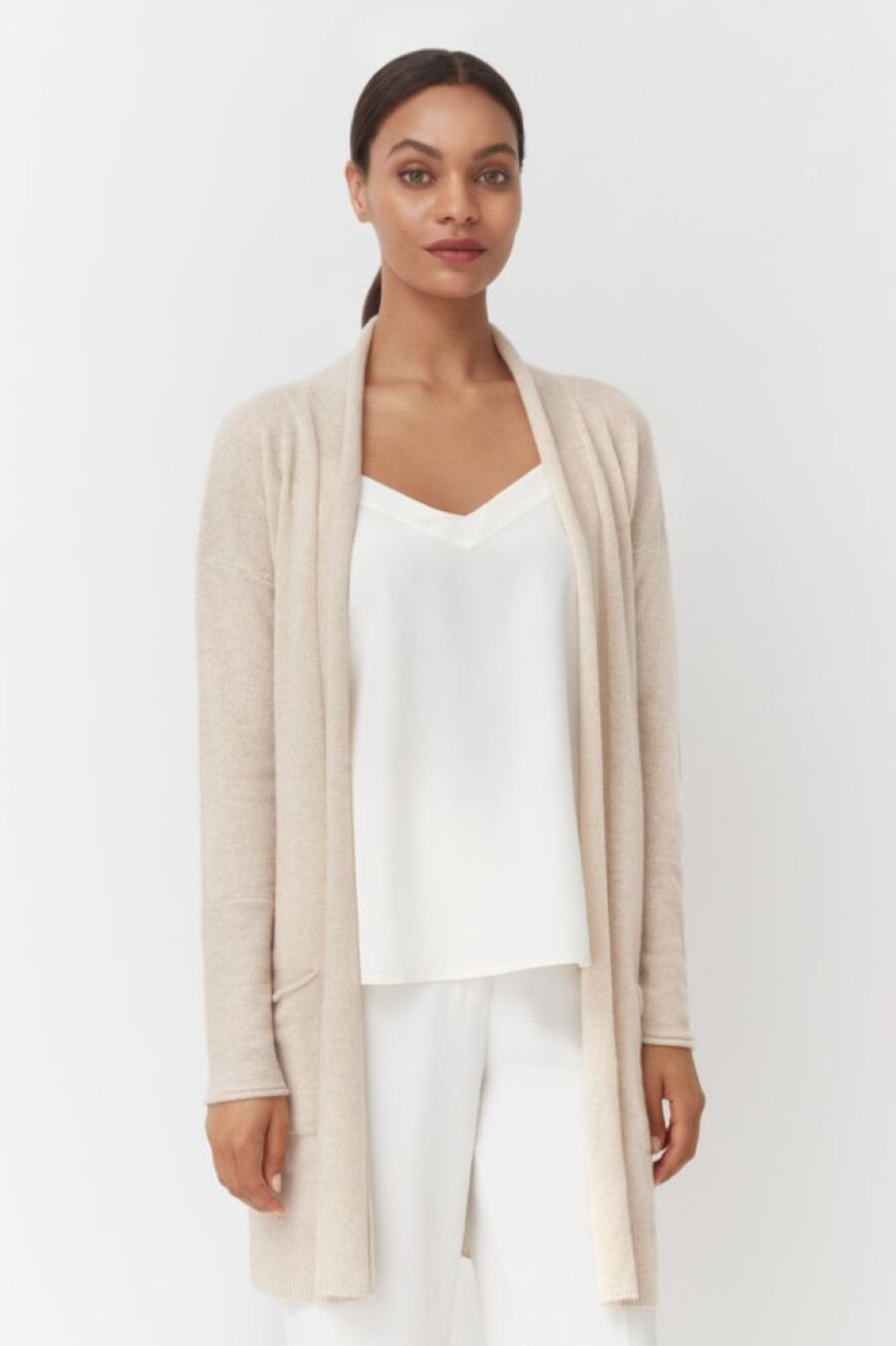 Clothing Cuyana | Single-Origin Cashmere Long Cardigan Beige