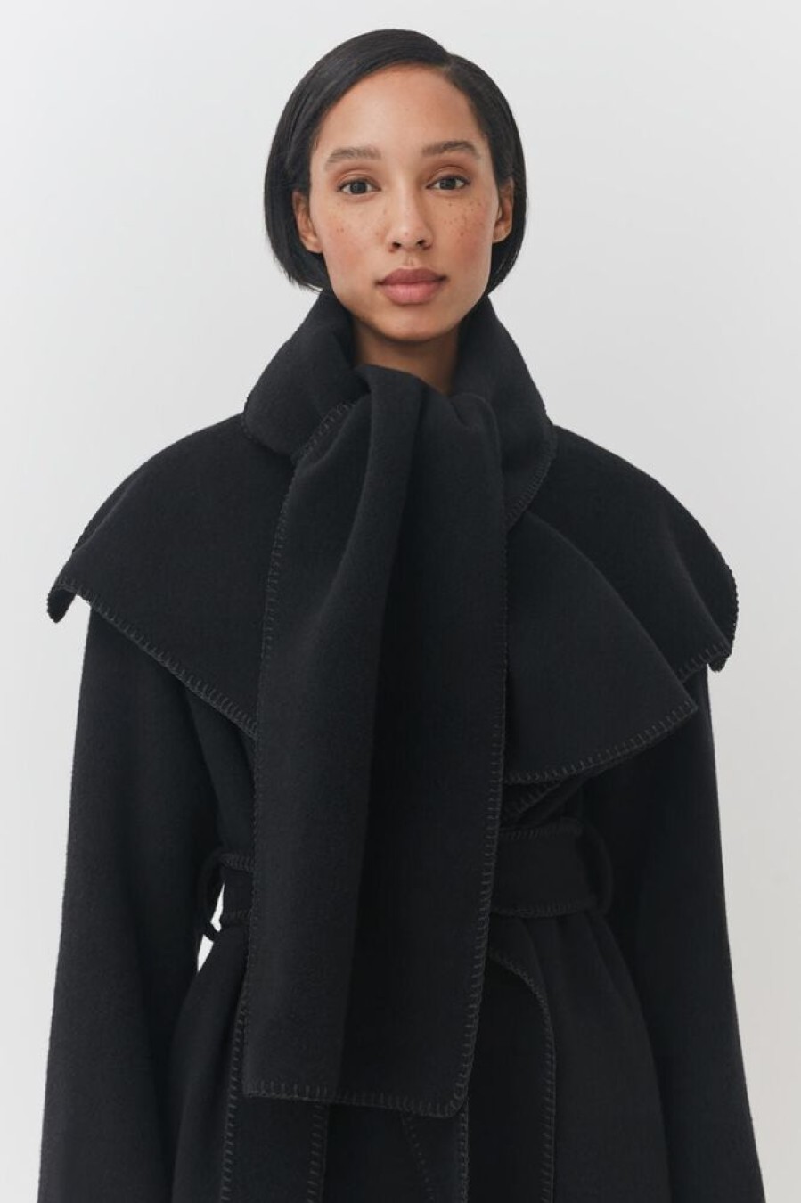 Accessories Cuyana | Wool Soft Scarf Black