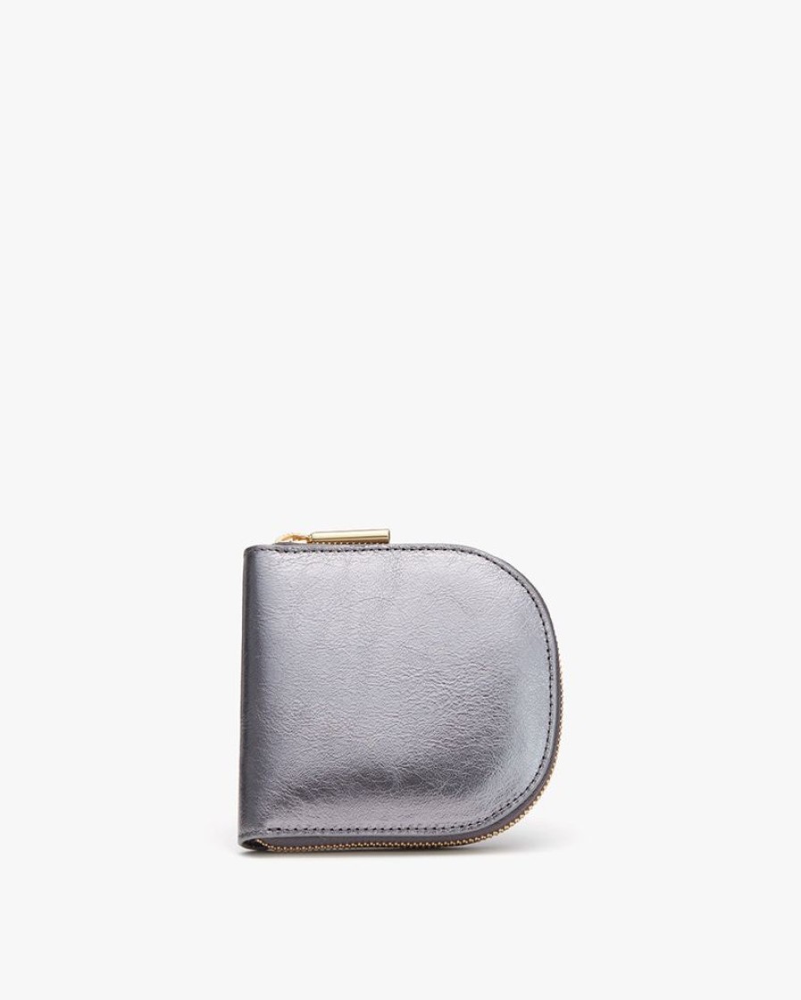 Small Leather Goods Cuyana | Duo Small Zip Wallet (Shimmer) Anthracite