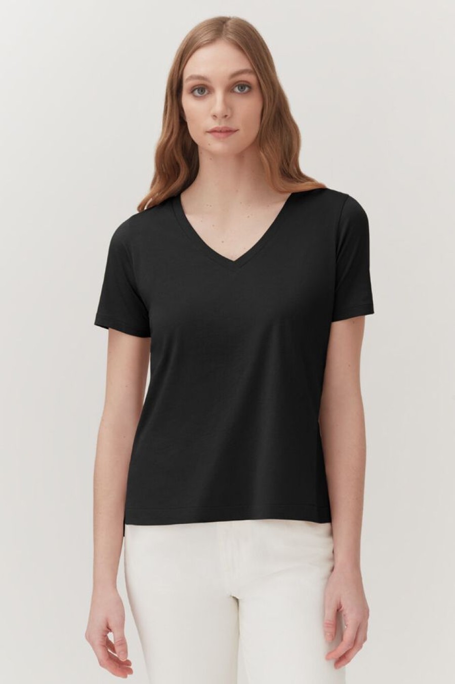 Clothing Cuyana | Pima V-Neck Tee Black