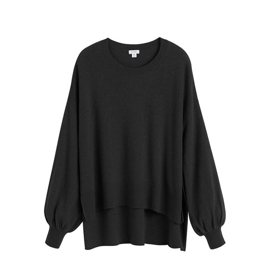 Clothing Cuyana | Single-Origin Cashmere Open Side Sweater Black