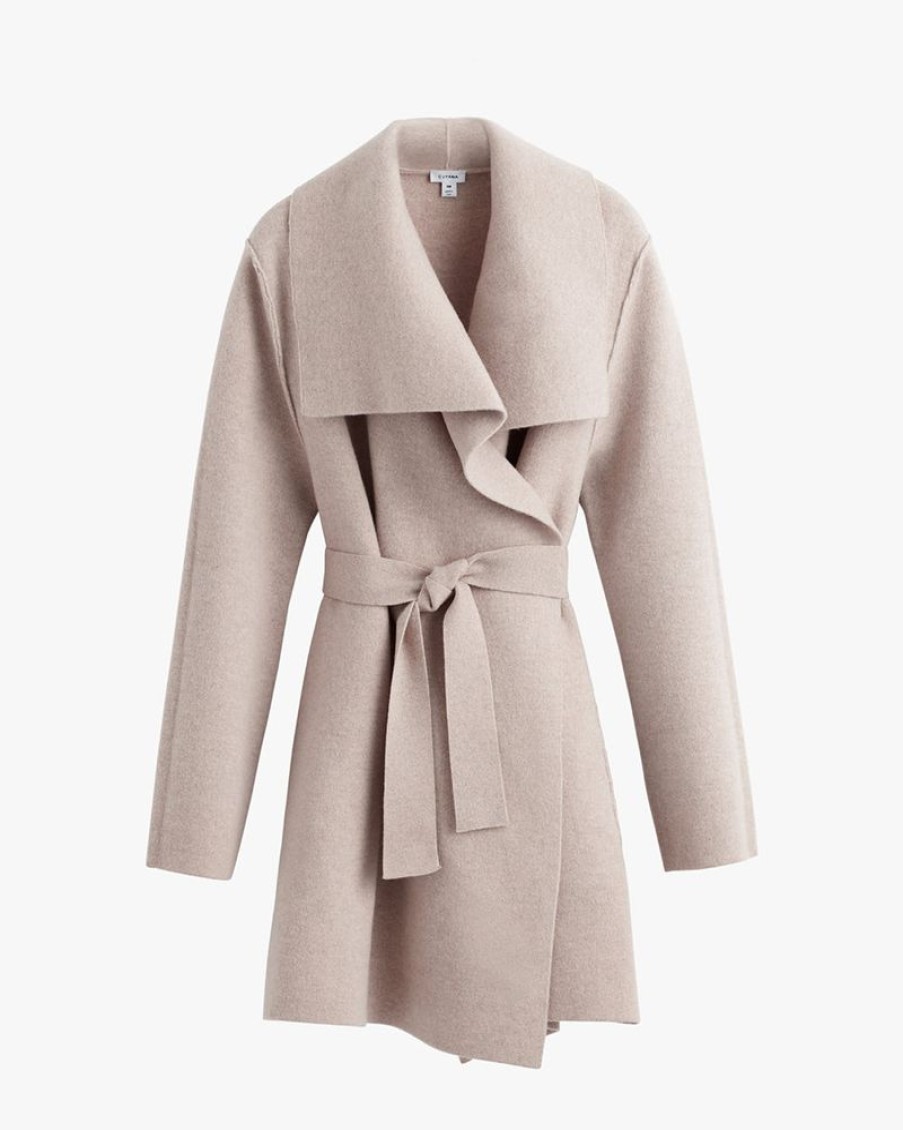 Clothing Cuyana | Wool Cashmere Sweater Coat Beige