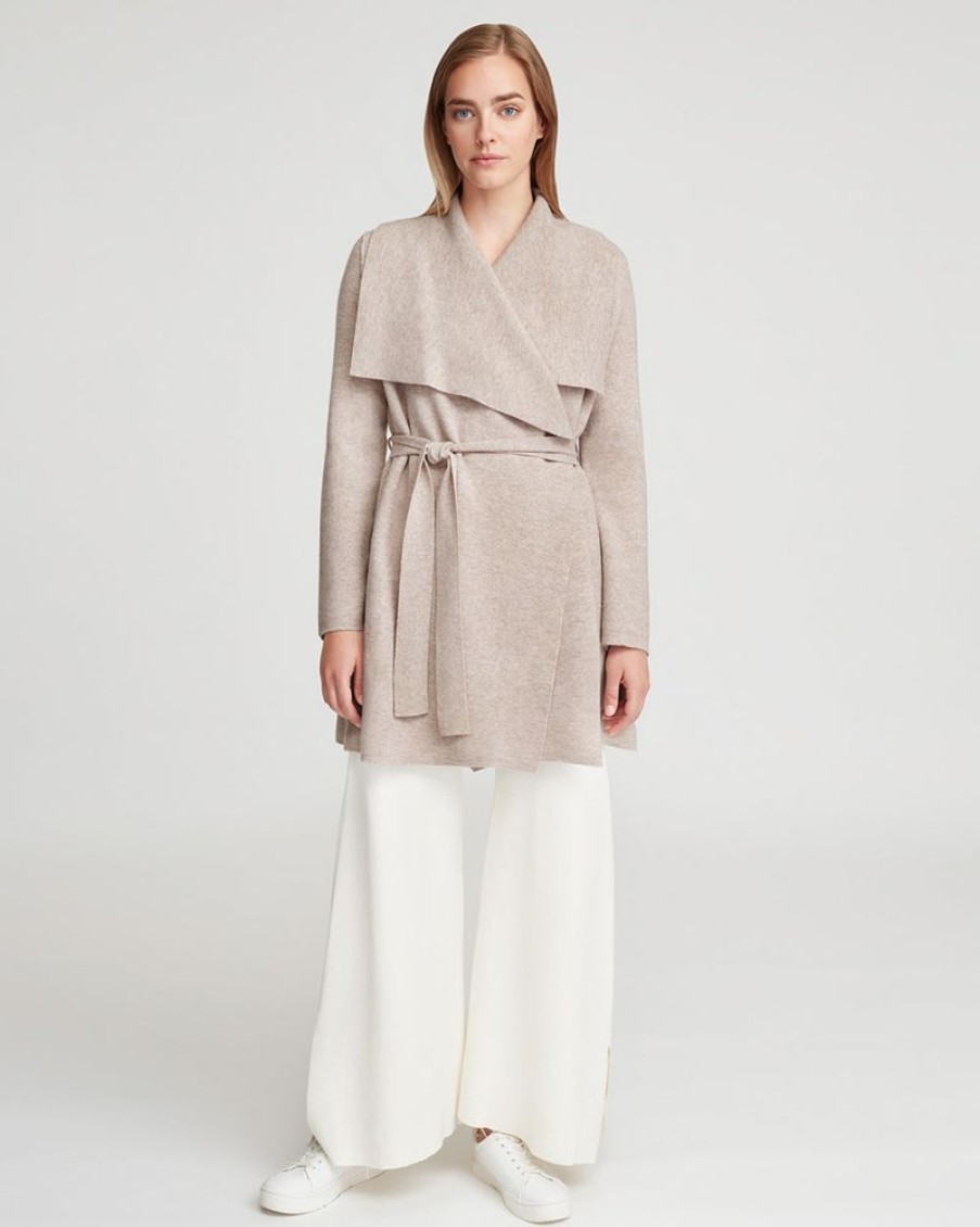 Clothing Cuyana | Wool Cashmere Sweater Coat Beige