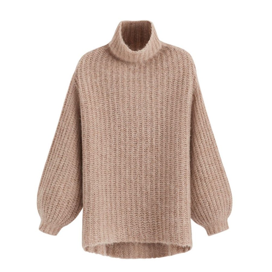 Clothing Cuyana | Alpaca Wool Turtleneck Sweater Cappuccino