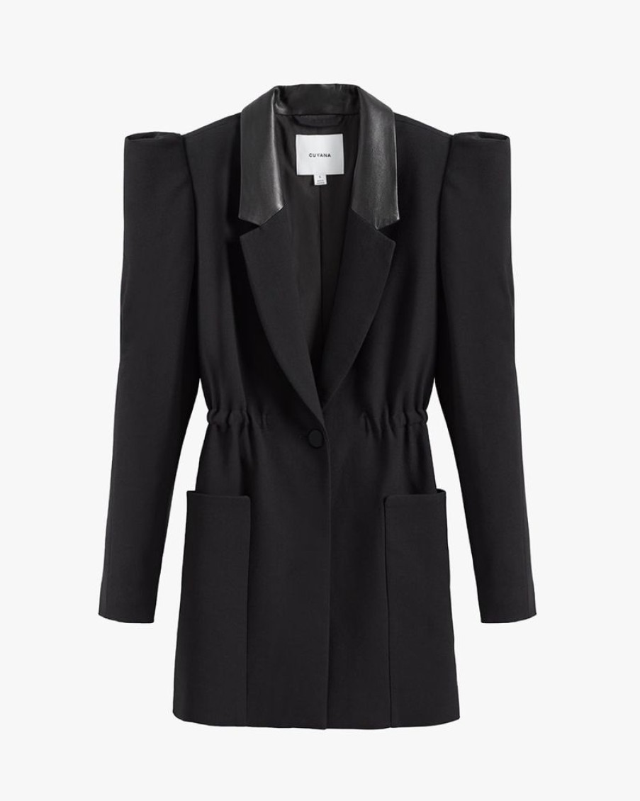 Clothing Cuyana | Draped Sleeve Blazer Black