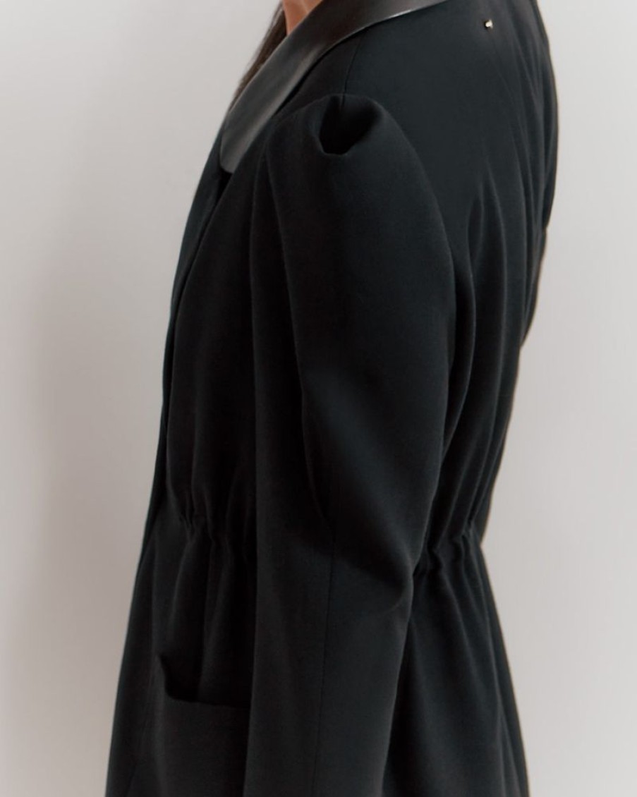 Clothing Cuyana | Draped Sleeve Blazer Black