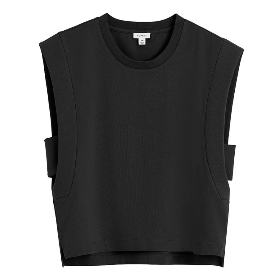 Clothing Cuyana | Cropped Tank Black