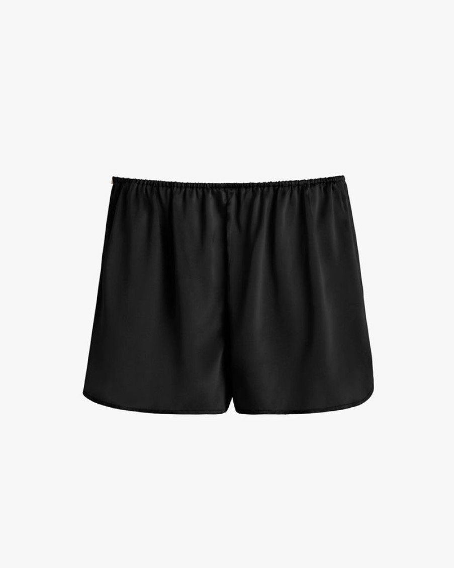 Clothing Cuyana | Washable Charmeuse Shorts Black