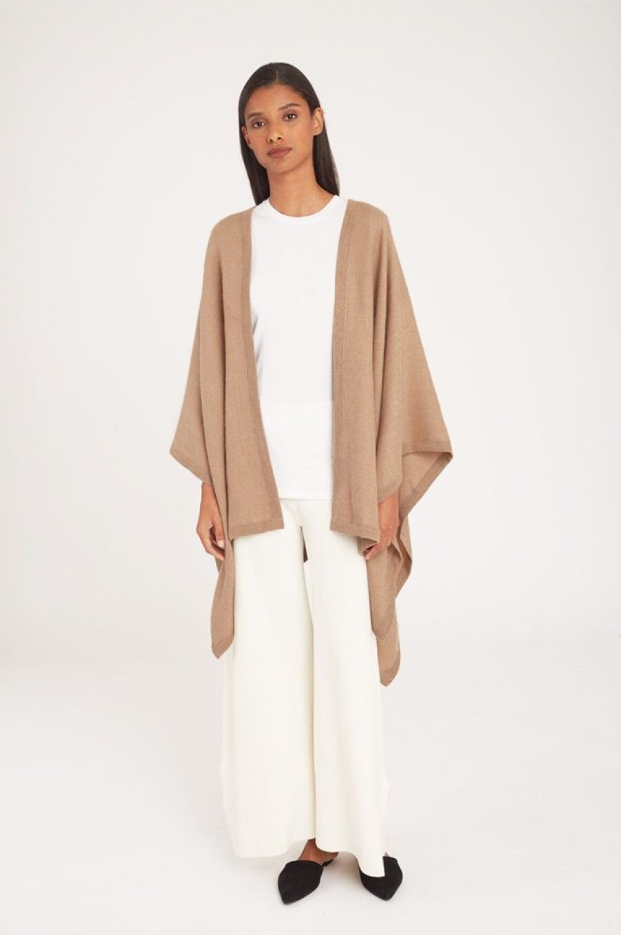 Clothing Cuyana | Baby Alpaca Square Edge Cape Camel